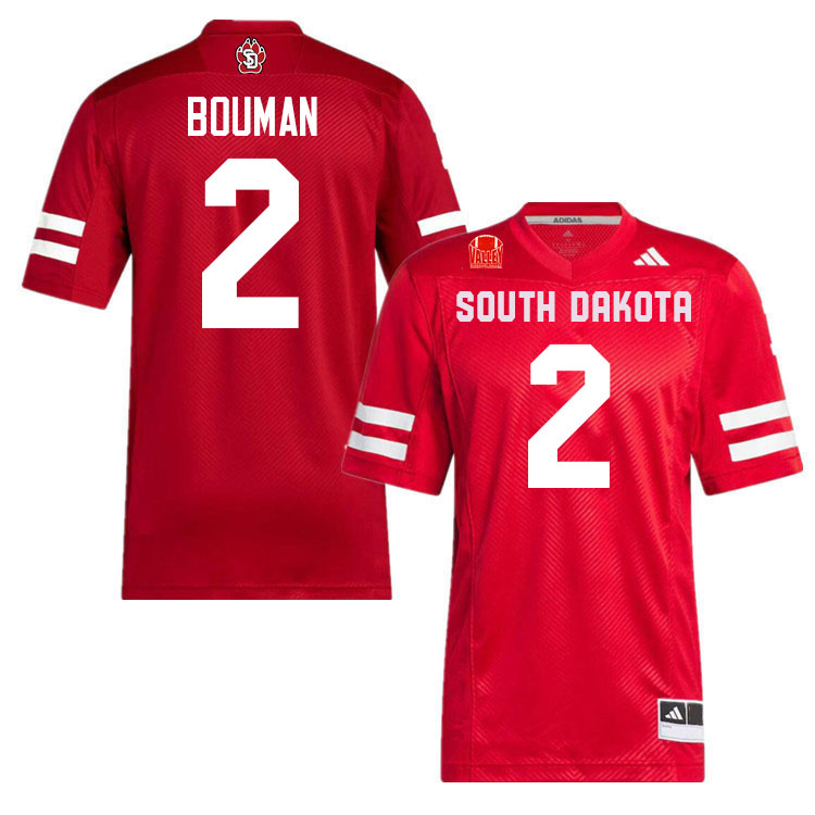 South Dakota Coyotes #2 Aidan Bouman College Football Jerseys,Uniforms-Scarlet